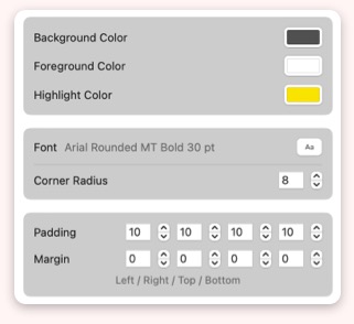 A graphic showing a screenshot of a dialog to customize the theme